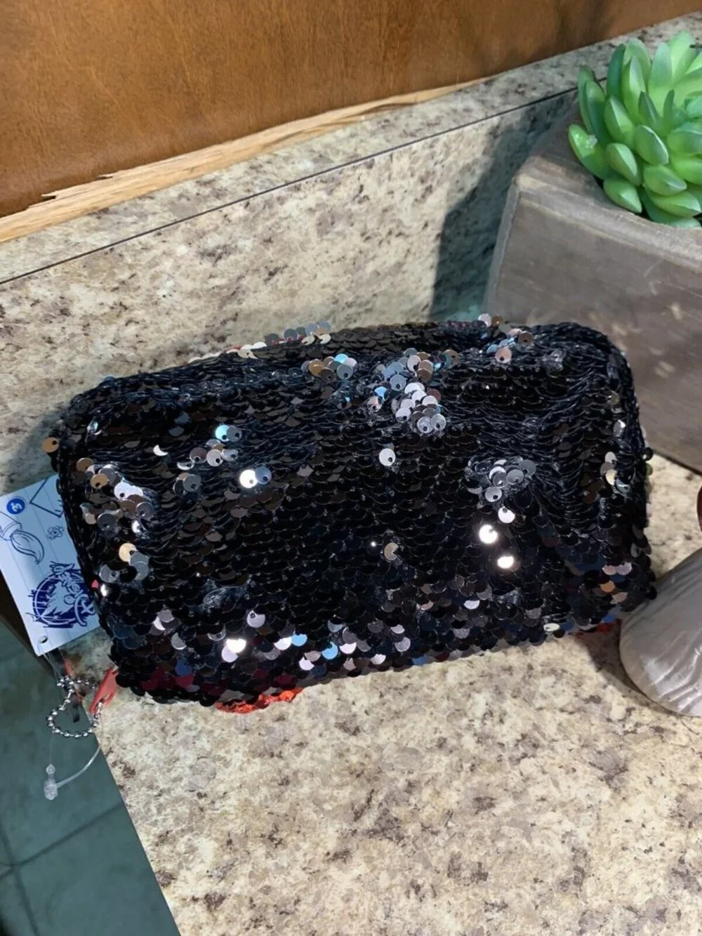 Disney Minnie Mouse Sequin Pencil Case Minnie Mouse Makeup Bag Minnie Clutch U19